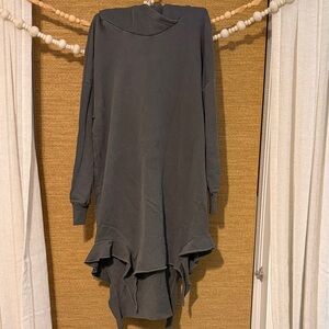 NSF Charcoal Asymmetrical Long Sleeve Dress